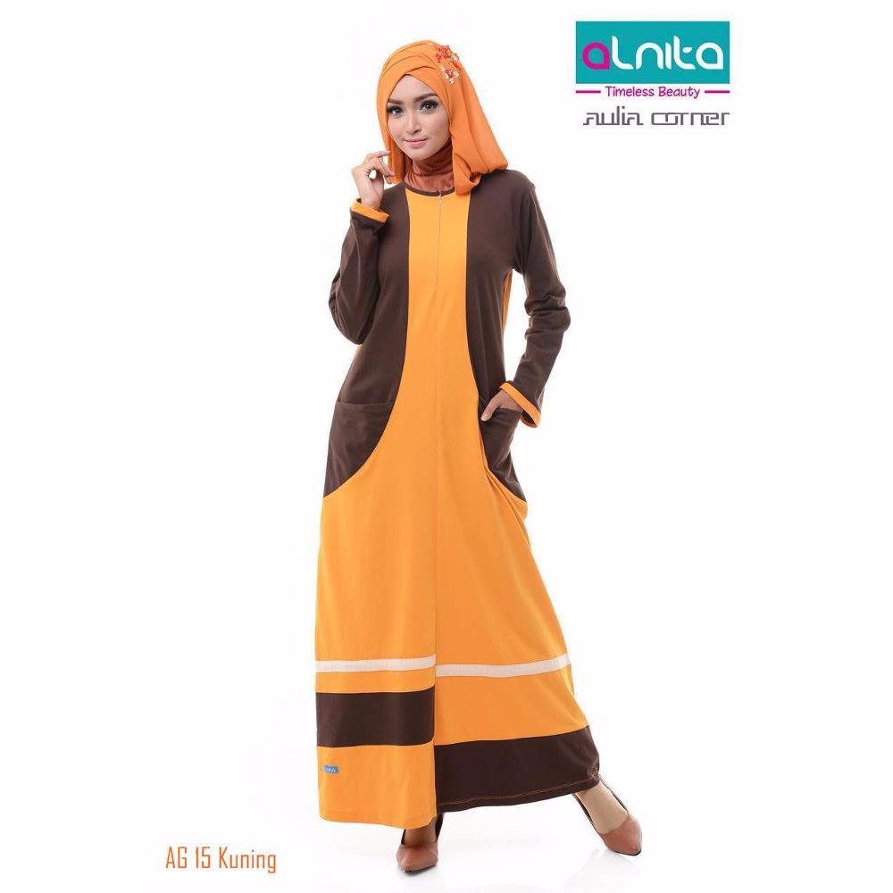 Terbatas Alnita Ag 15 Kuning Baju Hamil Muslim Baju Pesta Muslim Shopee Indonesia