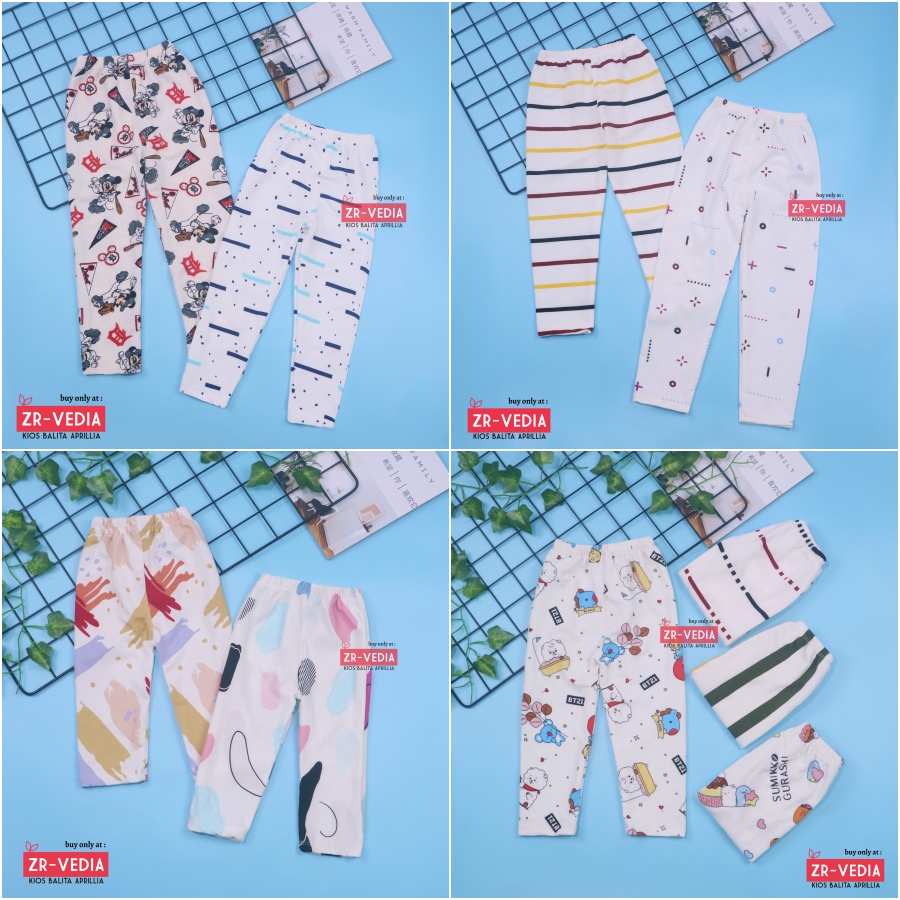 Legging White uk Bayi-15 tahun / Leging Panjang Anak Perempuan Bahan Kaos Baby Terry Celana Putih Lejing Laging ZR Vedia