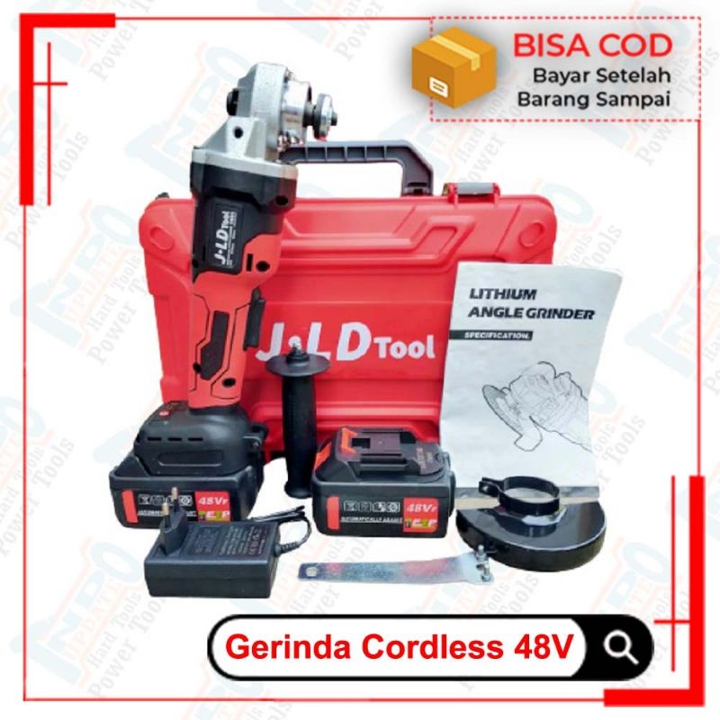 MESIN GERINDA BATERAI JLD CORDLESS angle grinder brushless 2 Batrei / COD