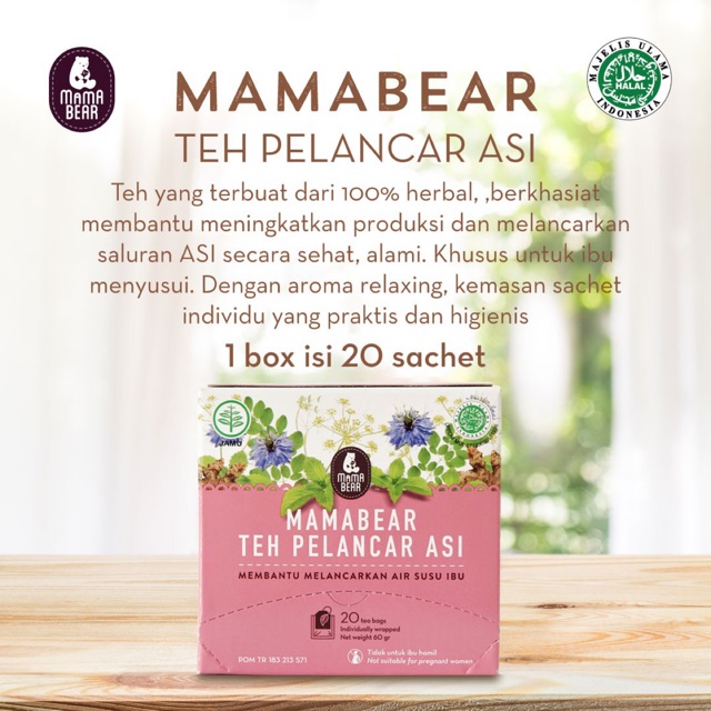 Mama Bear TEH Pelancar ASI / Meningkatkan Produksi ASI Teh Booster ASI