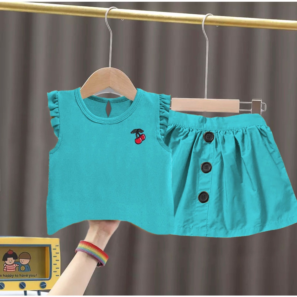 Nafisha Set | Setelan Anak Perempuan Setelan Baju Bawahan Celana Rok Umur Anak 1-5 Tahun Terbaru