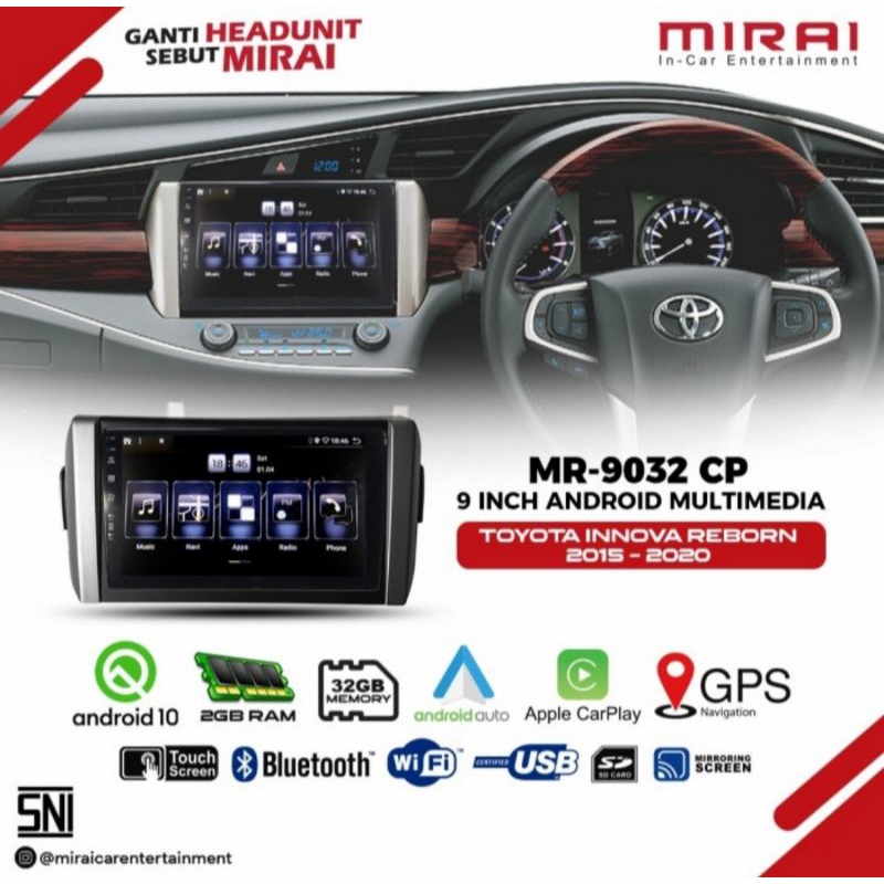 HEAD UNIT ANDROID MIRAI 9032CP INNOVA REBORN