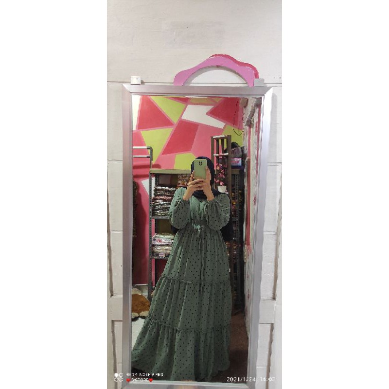 gamis polkadot ceruty jumbo