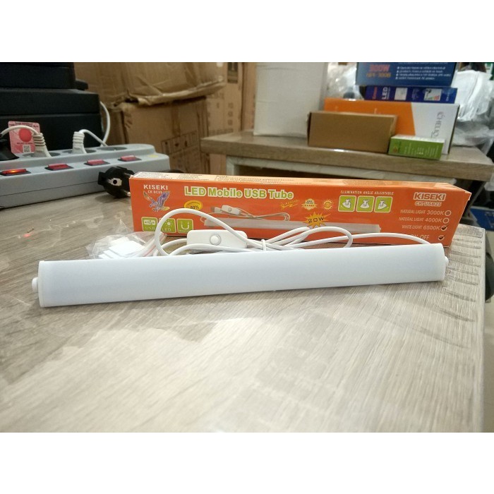 Barangunik2021-Lampu LED Mobile USB TUBE Magnet 20 Watt Kiseki CK-DC25 CK-USB25 Putih