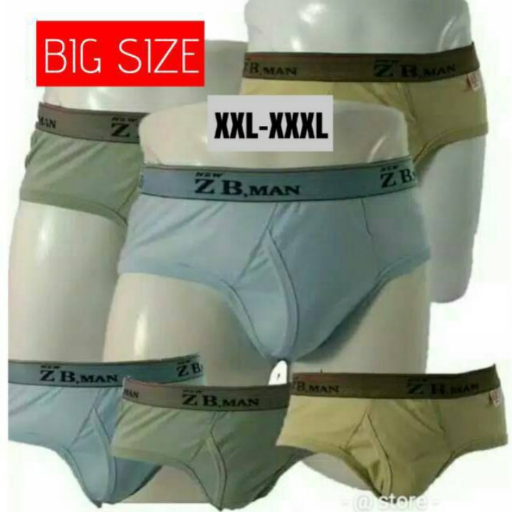 Celana Dalam Pria Jumbo Zb man 3 Pcs Sempak Big Size XXL XXXL