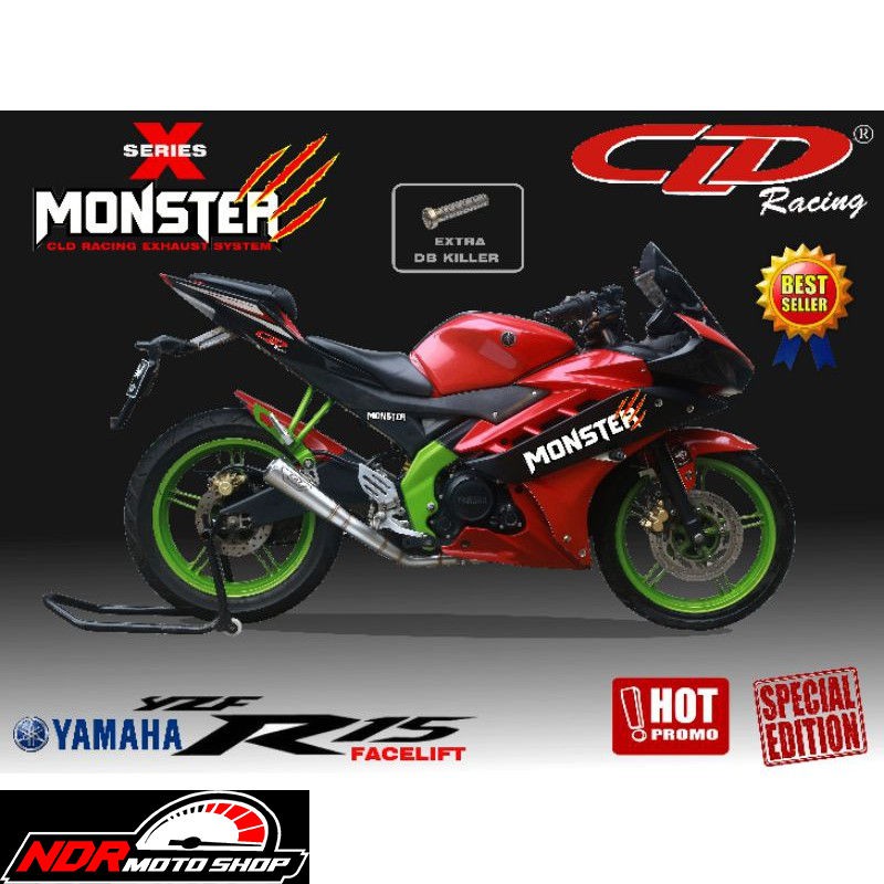KNALPOT CLD RACING TYPE MONSTER X SERIES NEW R 15 R 15 OLD XABRE BYSON