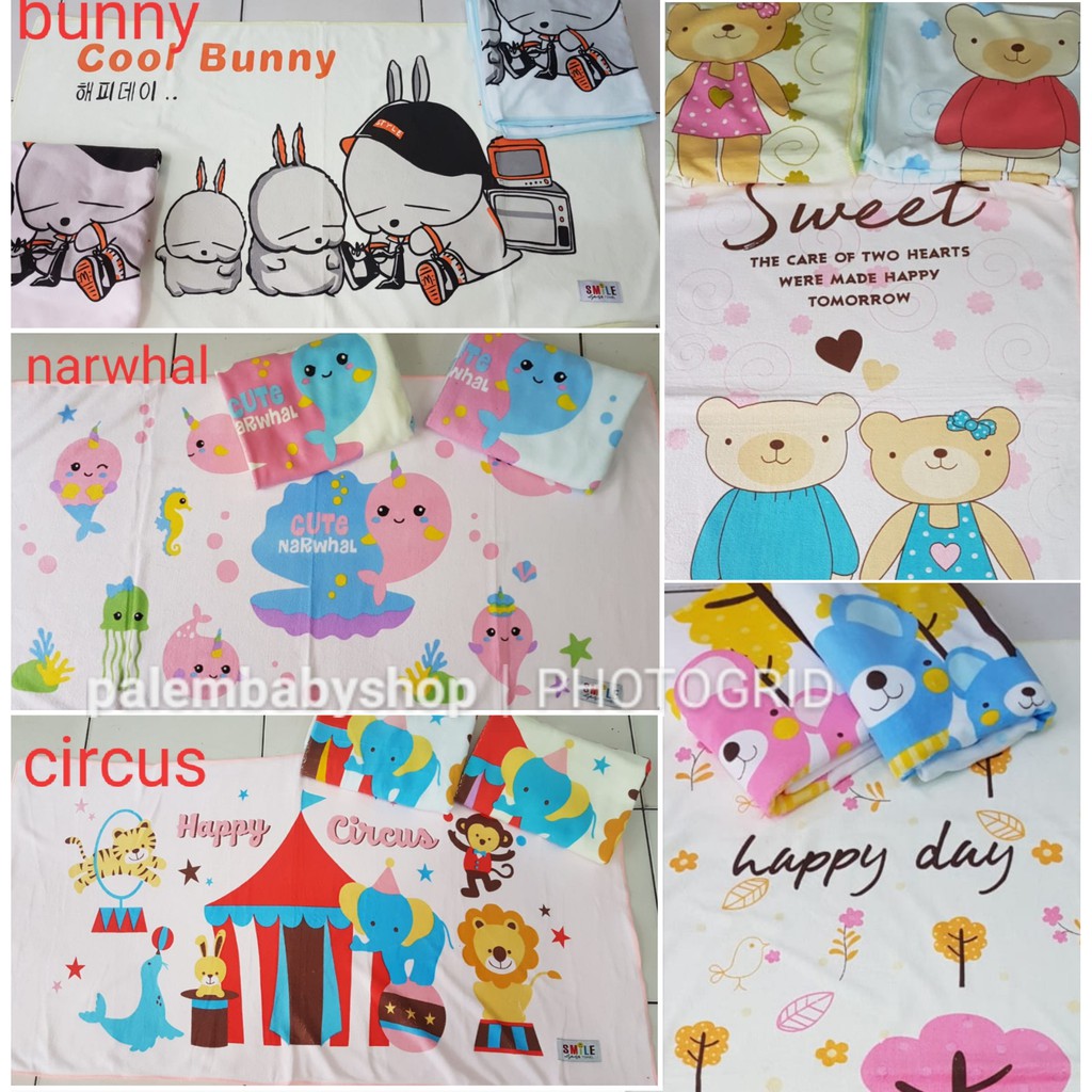 Handuk Smile Jumbo Microfiber Gambar Menarik 60cm x 120cm