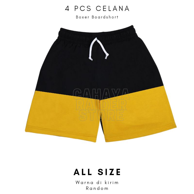 Celana Pendek Pria Kolor Boxer Boardshort 4 pcs