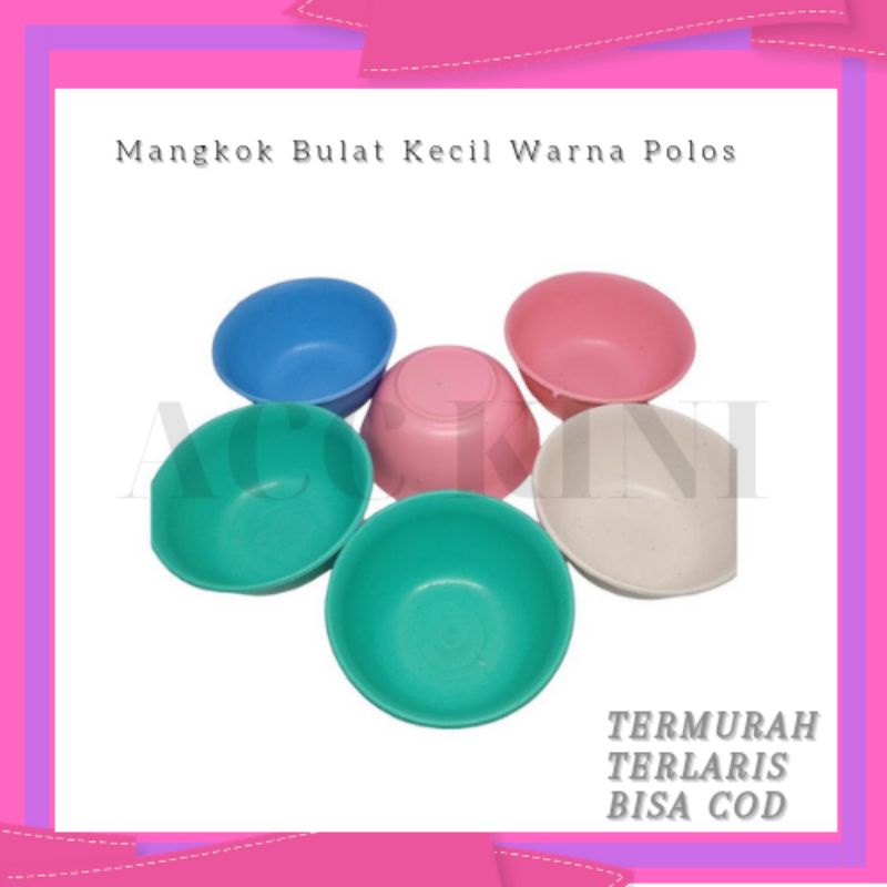 Acckini - Mangkok Bulat Kecil Warna Polos Untuk Tempat Sambal Saus /Mangkok Kotak Kecil / Piring Kec