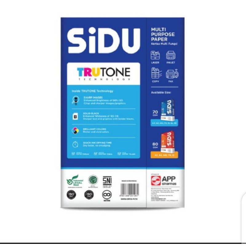 

Sidu kertas fotocopy 70 GSM F4