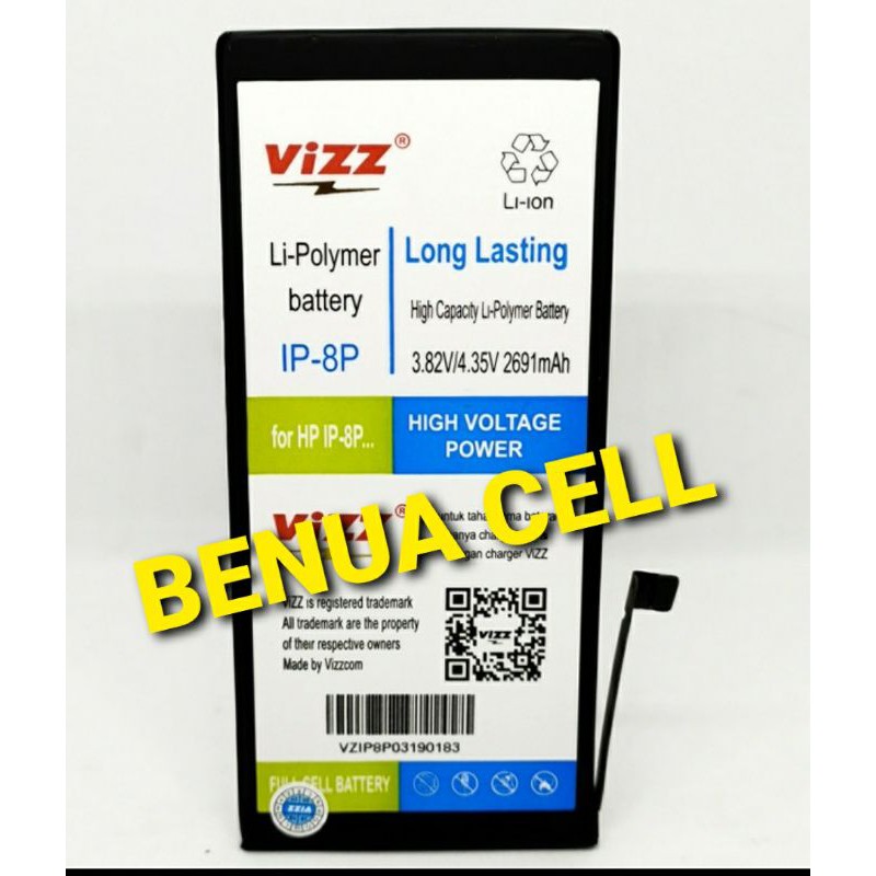 BATRE BATERAI BATEREI VIZZ - VIZZ DOBEL POWER IPHON 8+ - 8G+ - 8PLUS