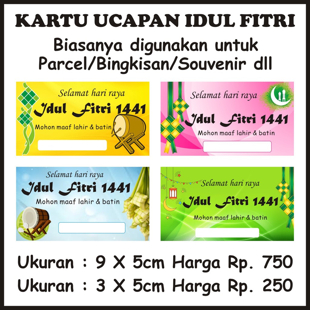 Isi 40 Kartu Ucapan Lebaran Kartu Ucapan Idul Fitri Label Lebaran Kartu Parcel Kartu Hamper Shopee Indonesia