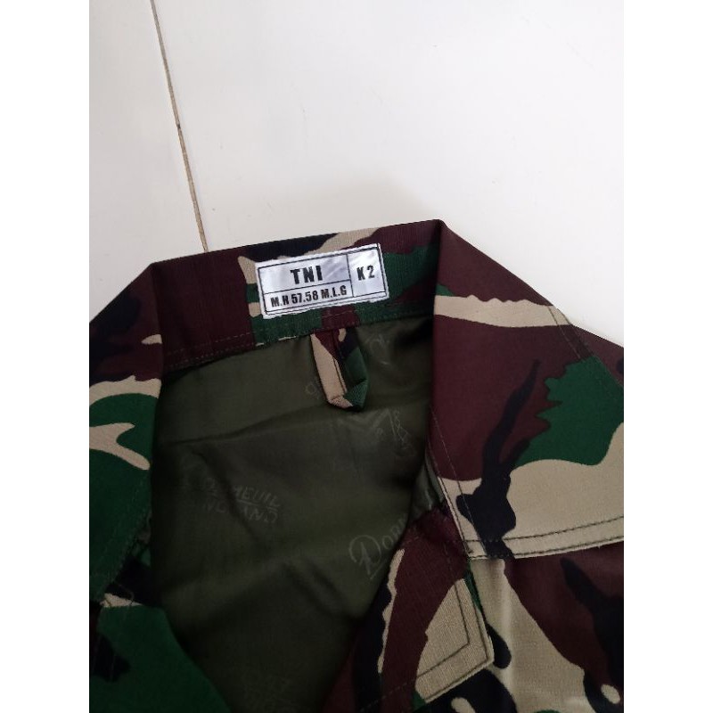 Baju PDL loreng TNI Premium rustleting dan perekat
