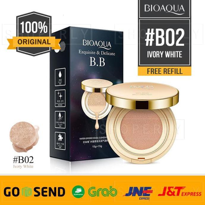 SALE BIOAQUA BB Cushion Gold + Refill Original (Ivory White) 02 ORI TERMURAH