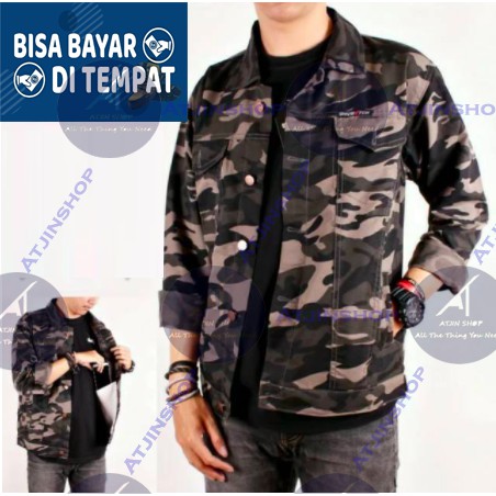 Atjin-Jaket Army CAMO series Premium Quality Jaket Pria Cowok [6 warna loreng]