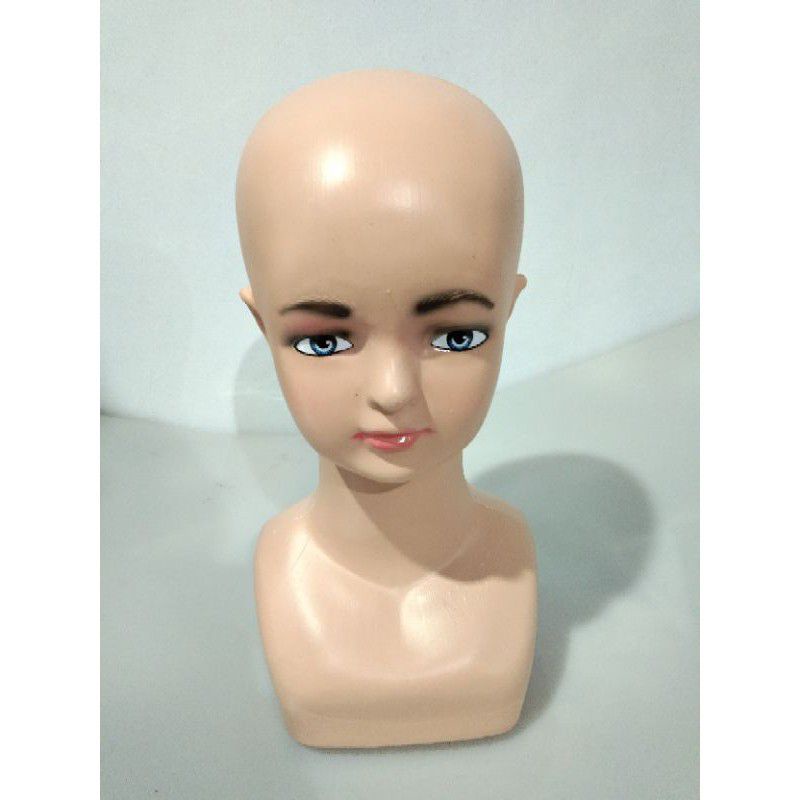 Patung Kepala Plastik Anak / Display Aksesoris Kepala / Hijab Jilbab