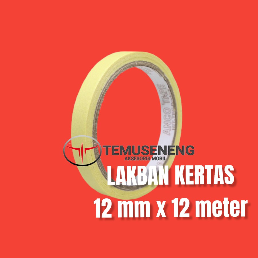 

Lakban Kertas 12 Mm X 12 Meter 1/2 Inch X 12M / Masking Tape Cat Mobil