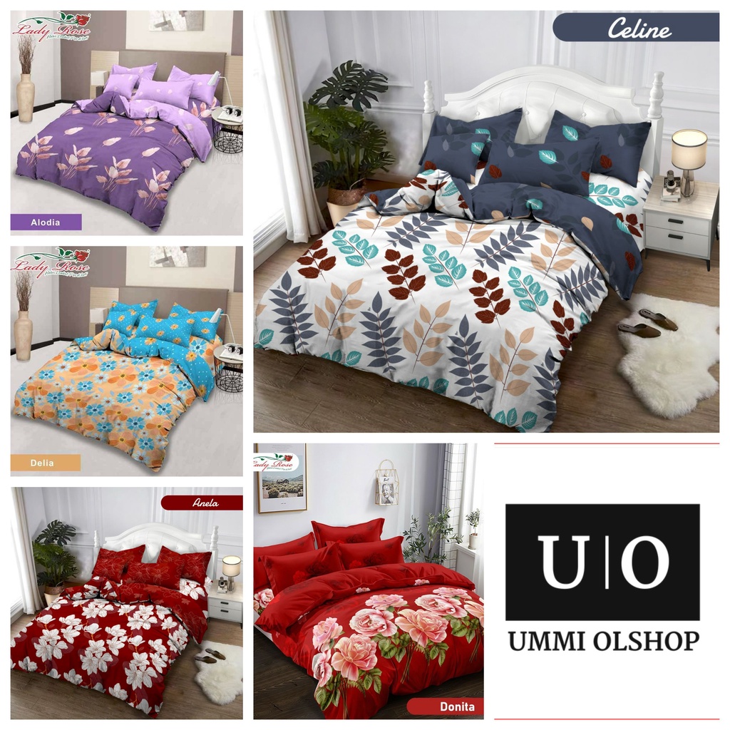 Bedcover LadyRose 180x200 Rumbai Bed Cover 1 Set Lengkap Badcover Selimut Jumbo Bad Cover Promo Mura