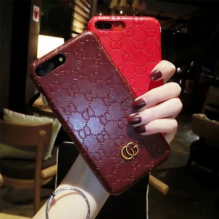 Hard Case Bahan Kulit Desain Gucci Untuk iPhone 12 11 Pro X XS MAX XR SE2 7 8 Plus