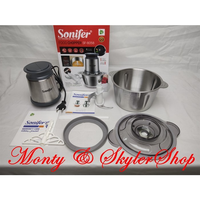 Food Chopper Wadah Stainless 1,8L Sonifer SF-8058 Blender Bumbu Daging