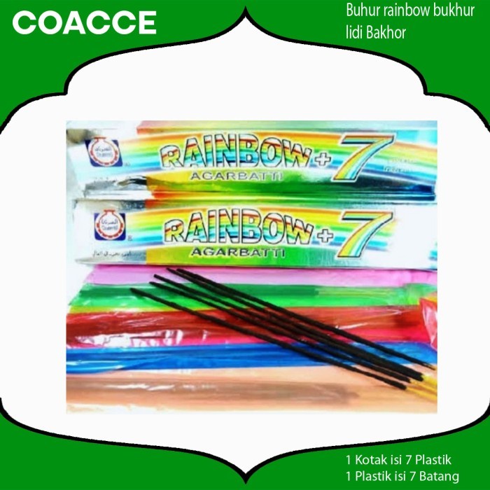 BUHUR STICK STIK RAINBOW AGARBATTI BAKHOOR PERBOX ISI 7 PLASTIK