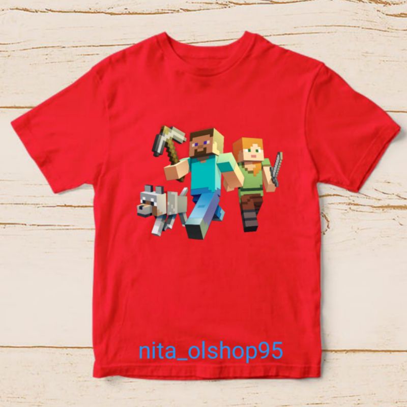 baju anak minicraft kaos minicraft roblox terbaru