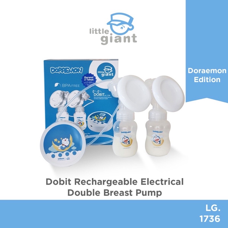 Little Giant Doraemon Dobit Rechargeable Electrical Double Breast Pump - Pompa Asi