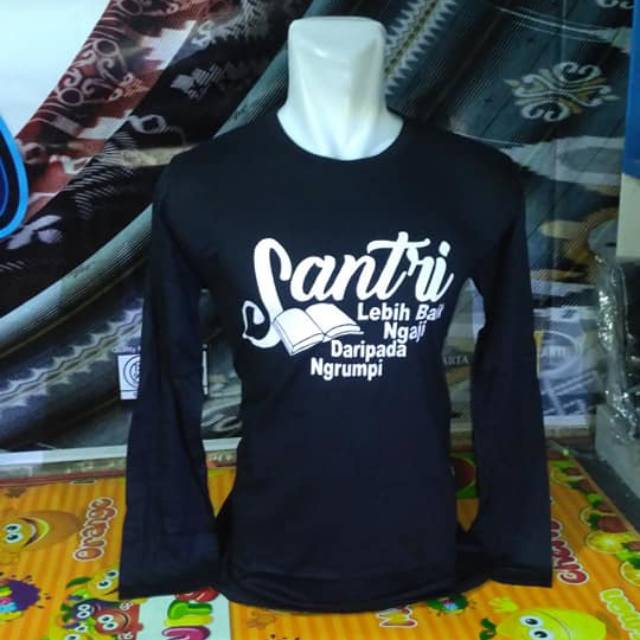 KAOS BAJU SANTRI LOGO NU LENGAN PANJANG PRIA / WANITA (UNISEX)