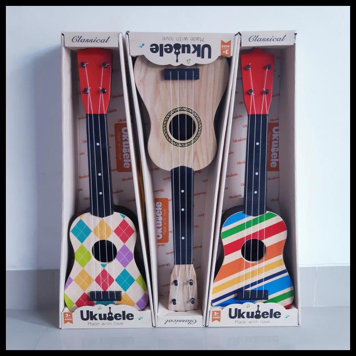 Mainan Ukulele Premium Anak - Gitar Lele Alat Musik Kentrung