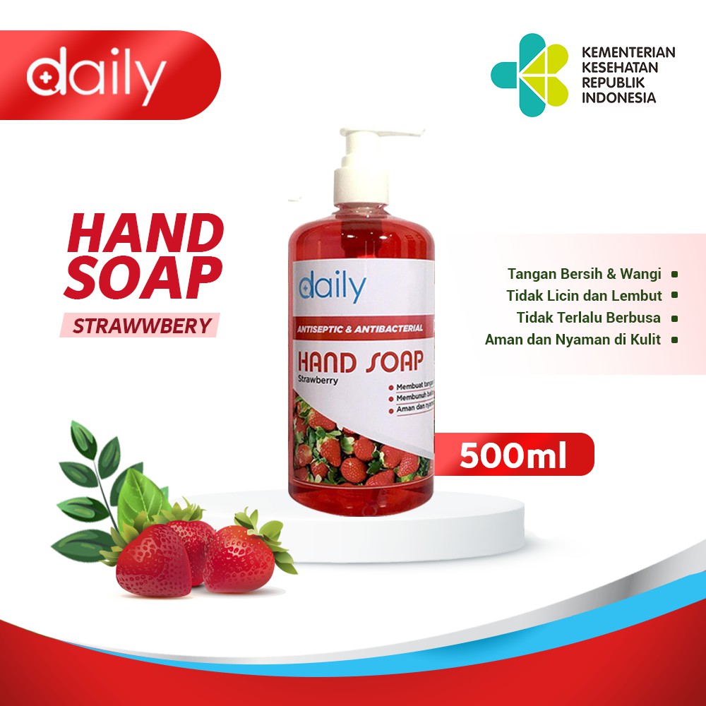 SABUN CUCI TANGAN CAIR DAILY HAND SOAP 500ML PUMP ANTI VIRUS  - ECER &amp; GROSIR [TERLARIS]