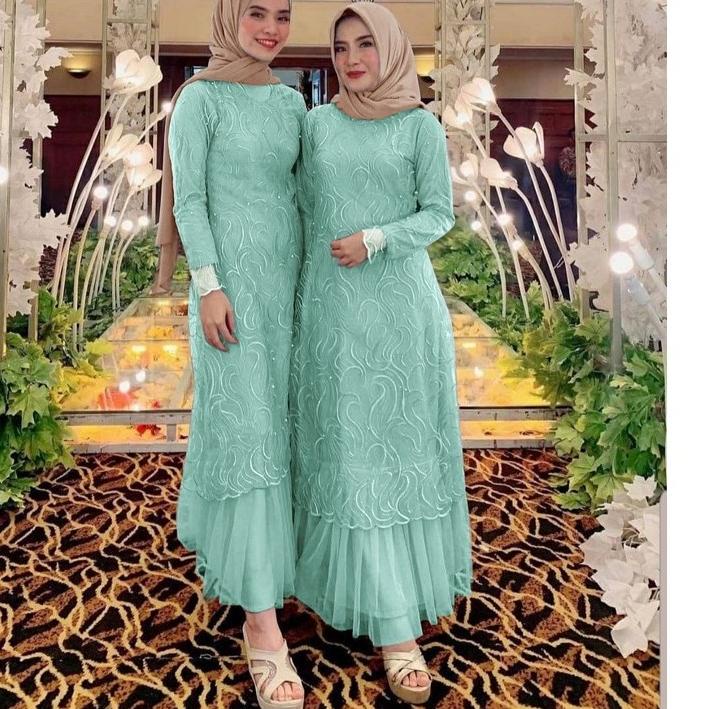 New ANDINE/ GAMIS PESTA/ SERAGAM PERNIKAHAN/ SERAGAM KELUARGA/ DRESS KONDANGAN/ SERAGAM BRIDESMAID ~