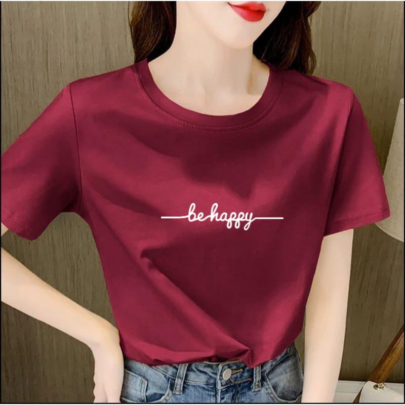 MUKZHOP / BAJU OBLONG BE HAPPY / baju oblong / fashion cewek / fashion cowok / baju santai / terbaru