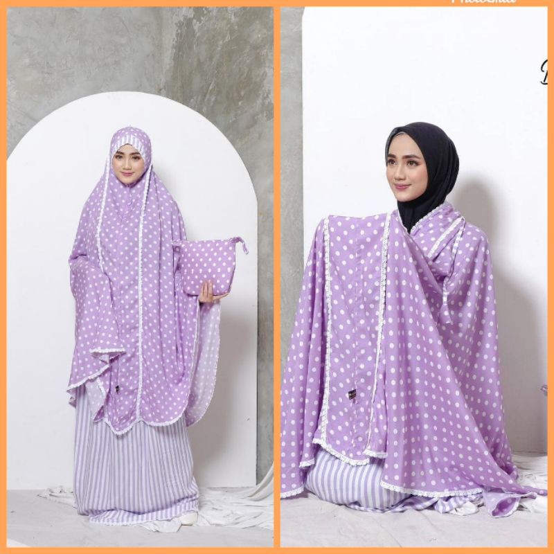 mukena  traveling adem 2 in 1 ukuran super jumbo bahan rayon adem