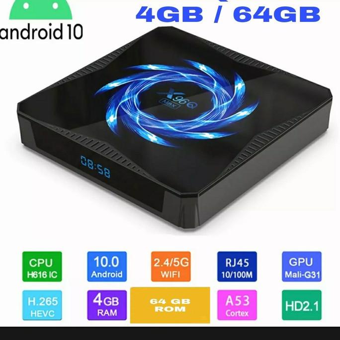 Android Tv Box X96Q MAX 4GB/64GB OS 10 Miracast Airplay BT5.0 FULL APP