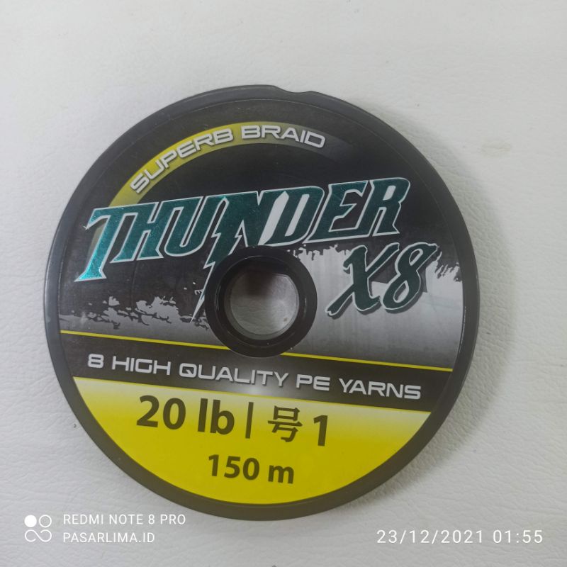 Benang Pancing PE  Thunder X8  panjang 150 meter