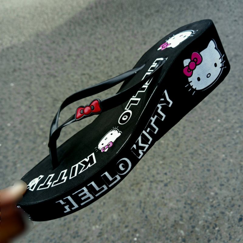 sandal wedges wanita model hello kitty new