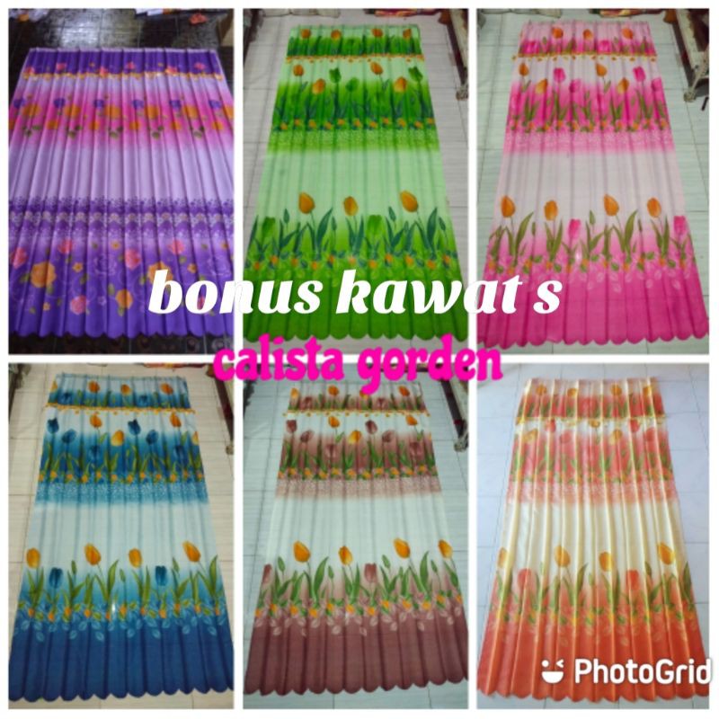 Gorden jendela/gorden bunga/gorden motif bunga/gorden tulip/ami/gorden pintu dan jendela/hordeng/