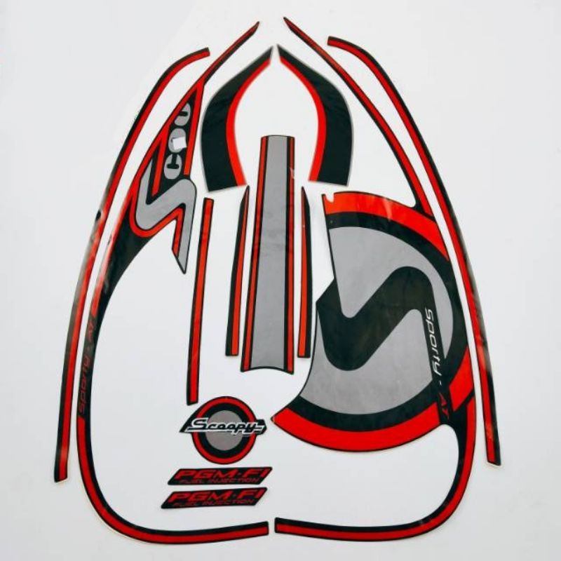 STRIPING STICKER SCOOPY SPORTY 2013 BODY HITAM MERAH STICKER SCOOPY 2013 HITAM MERAH