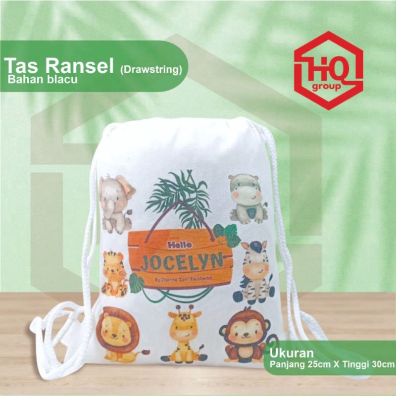 BEGY BACKPACK( RANSEL) blacu uk 25*30/full colour/souvenir custom murah