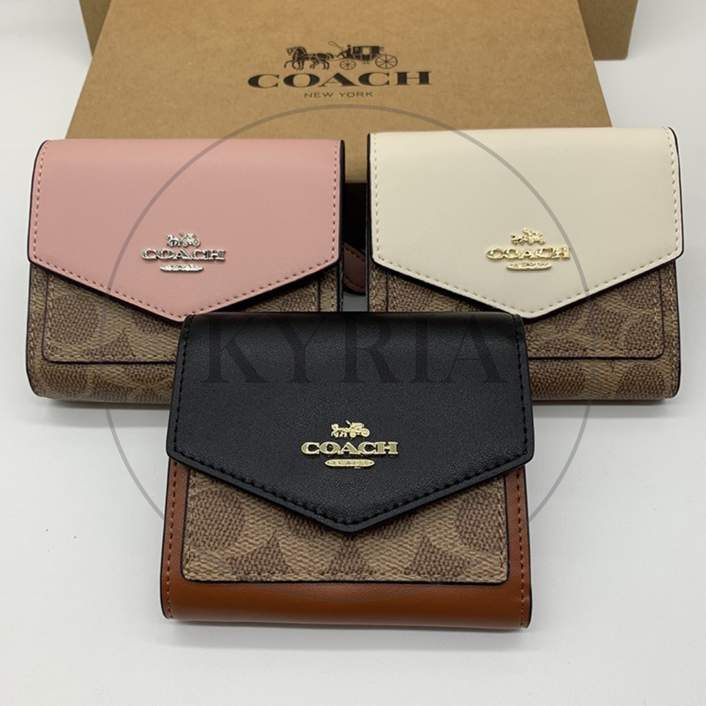 WALLET LIPAT DOMPET WANITA CH SMALL IN COLORBLOCK SIGNATURE CANVAS 31548