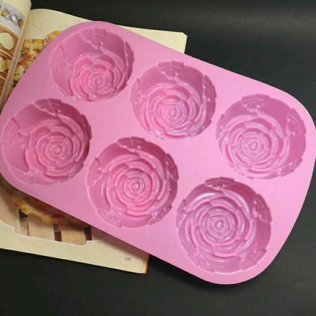 Cetakan coklat puding mawar silikon rose silicone mold