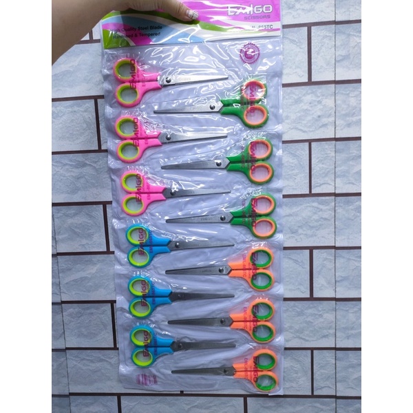 Gunting besar isi 12pcs uk 6inch Emigo/ gunting warna Emigo EML - 865TC