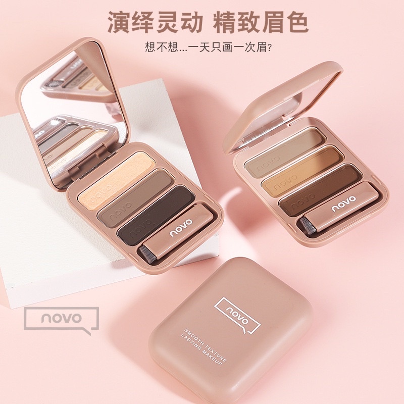 ❤️NOVO Eyebrow Powder 3 Warna Tahan Lama Anti Air bedak alis Kosmetik Mata