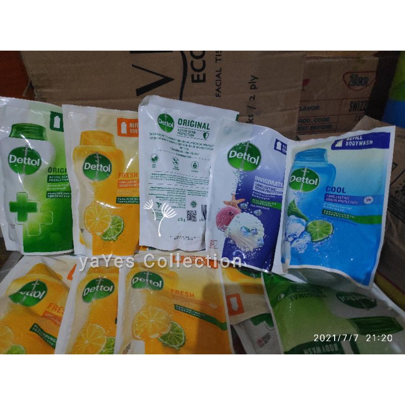 Dettol Bodywash 410 Refil Fresh Original Cool Invigorate body wash 250ml Gold sabun mandi cair detol