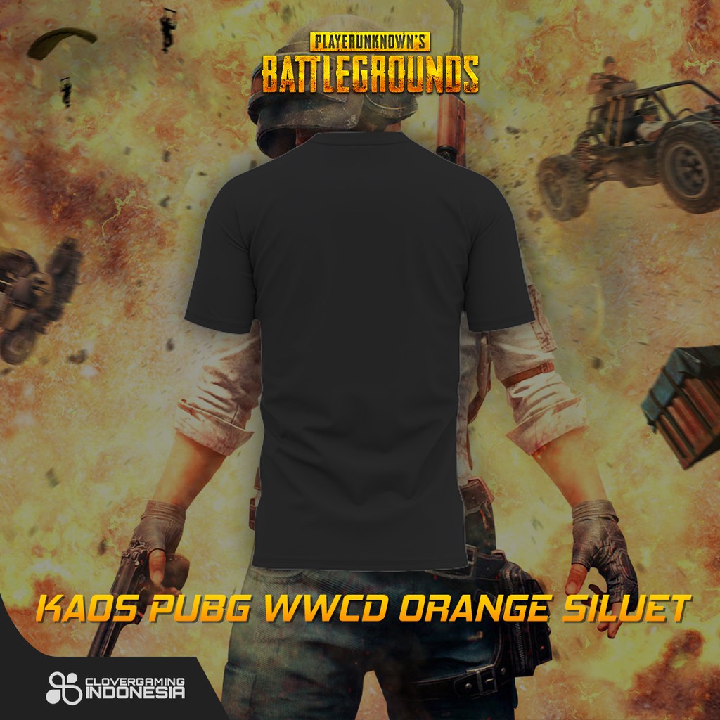 Kaos PUBG WWCD Orange Siluet - Premium Baju PUBG Apparel Gaming