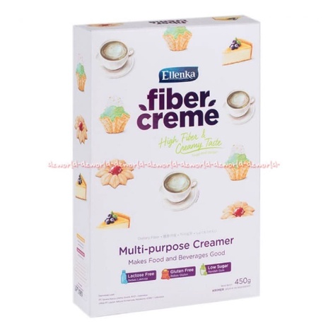 Ellenka Fiber Cream Dus 450gr Serat Pangan Rendah Kalori Dalam Bentuk Cremer Elenka Kemasan Kotak Pengganti Santan