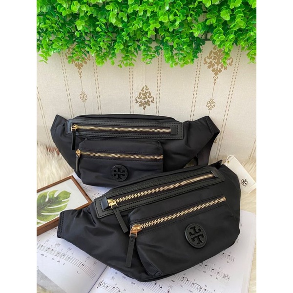 Tas Tory Burch Nylon Waistbag Black New Original