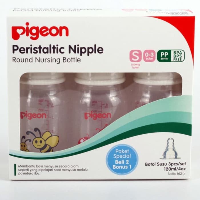 Botol Susu Pigeon Peristaltic Nipple 120ml Buy 2 get 1