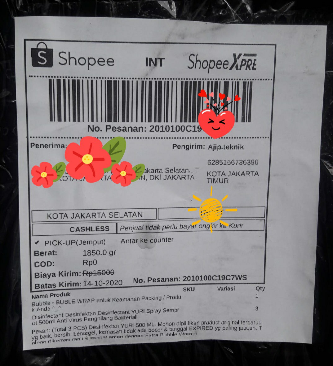 Disinfectant Desinfektan Desinfectant Yuri Spray Semprot 500ml (gojeg/grab/instnt Kurir Only)