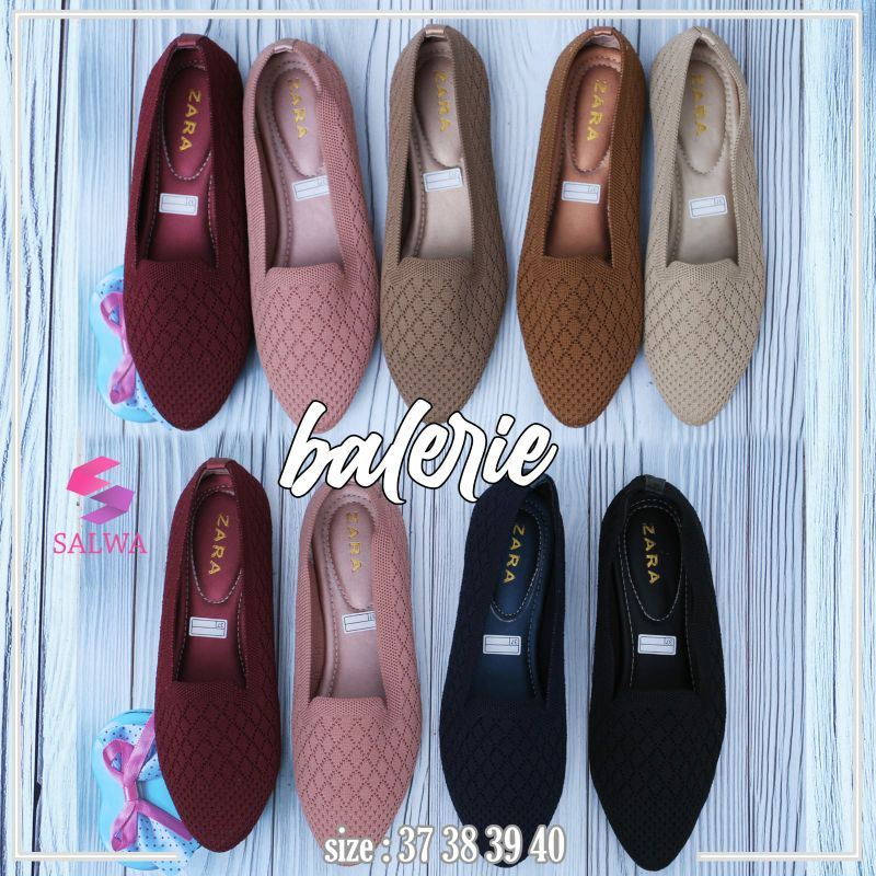 Sepatu Wanita Flat Shoes Rajut Sepatu Zara balerie
